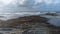 Low Aerial view over the rocky west coast of Ireland