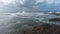 Low Aerial view over the rocky west coast of Ireland