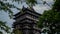 Low-angle closeup of the Dongpo Urban Wetland Park Main Building, Meishan city, China