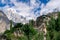 Low angle of a construction in Hunza valley, Karimabad, Karakoram highway, Pakistan