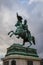 Low angle of the Equestrian statue of Archduke Karl against the cloudy sky