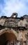 Low angle image of ruin closer view of a famosa Malacca Malaysia, a former Portuguese fortress. Tourist attraction . Blue sky in