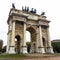 Low angle shot of the Arco della Pace in Milan, Italy