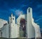 Low angle shot of Castle of Estremoz in Estremoz, Portugal under a blue cloudy sky