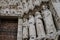 Low angle shot of the details of a medieval church in France