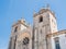 Low angle shot of the famous Porto cathedral facade in Portugal