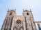 Low angle shot of the famous Porto cathedral facade in Portugal