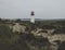 Low angle shot of the Lighthouse List East at Sylt, Germany under the storm clouds