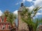 Low angle shot of the Old Gate Historical landmark in Speyer, Germany with cloudy sky