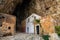 Low angle shot of an open-air museum at Mangiapane cave or â€œGrotta Mangiapaneâ€ in Custonac, Sicily