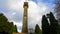 Low angle shot of the Somerset Monument against a cloudy sky in Hawkesbury, Gloucestershire