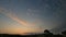 Low-angle of sky at sunset. Orange Cirrocumulus floats and disappears quickly