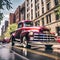 Low Angle View. 1951 Chevy pickup street rod classic. Generative AI.