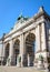 Low angle view of the arcade du Cinquantenaire on a sunny day in Brussels, Belgium