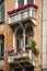 Low angle view of a balcony of residential building