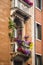 Low angle view of a balcony of residential building