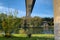 Low angle view of the Charlemagne route bridge in Dinant