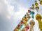 Low Angle View of Colorful Traditional Thai Hanging Lanterns Decorated for New Year Celebration
