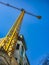 Low Angle View Crane over Blue Sky