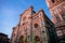 low angle view of Duomo Cathedral with Giotto Bell Tower Facade