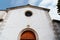 Low angle view of the facade of the church of Loix-en-Re