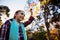 Low angle view of girl holding kite