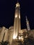 Low angle view of illuminated Emir Abdelkader mosque in Constantin. Algeria