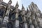 Low angle view at a part of cathedral Notre Dame in Reims