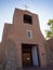 Low Angle View of the San Miguel Chapel in Santa Fe, New Mexico