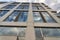 Low angle view of a tall building with reflective glass windows at Salt Lake City in Utah