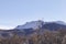 Low angle view of Ventasso Mountain in winter. Landscape of Tuscan-Emilian Apennines, Italy