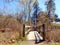 Low angle view of a walkway bridge over water