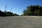 Low angle view of wide open road and clear sky surrounded by trees