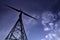 Low angle wind turbine with dramatic sky