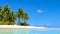 LOW ANGLE: Young girl in bikini going for a scenic walk down the sandy beach.