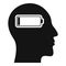 Low battery depression icon, simple style