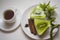 Low-calorie dessert with kiwi souffle
