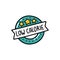 Low calorie label doodle icon, vector color line illustration