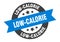 low-calorie sign. round ribbon sticker. isolated tag