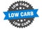 low carb sign. low carb round isolated ribbon label.