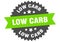 low carb sign. low carb round isolated ribbon label.