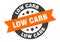 low carb sign. round ribbon sticker. isolated tag