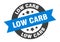 low carb sign. round ribbon sticker. isolated tag