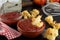 Low-Carb, Sugar-Free Keto Diet Homemade Ketchup served with Keto-Friendly Baked Cauliflower
