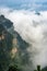 Low clouds covering Tianzi mountains in Zhangjiajie