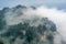 Low clouds covering Tianzi mountains in Zhangjiajie