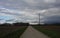 Low clouds looking east down country road