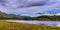 Low clouds and mist over Loch Awe at twilight on a summers night