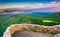 Low clouds over the Appalachian Mountains at sunrise, seen from