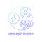 Low-cost energy blue gradient concept icon